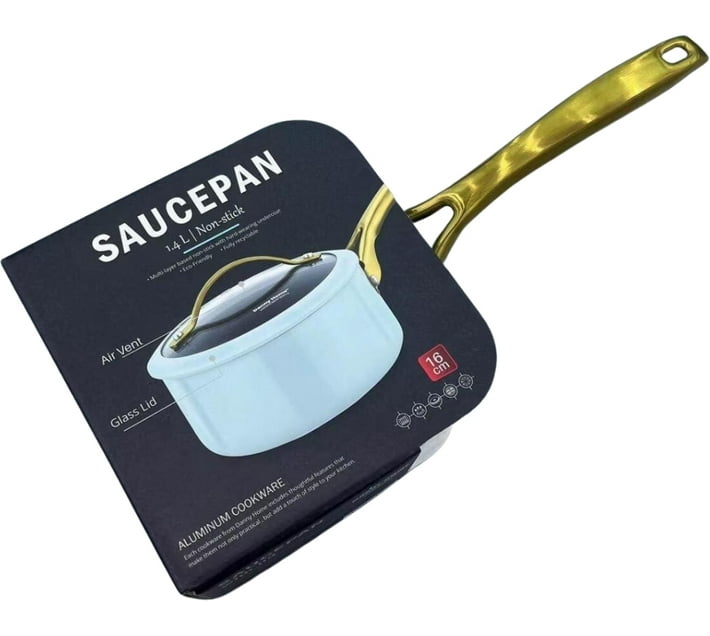 Danny Home Pan Set with Lid 1.4 L capacity (Cast Iron, Nonstick