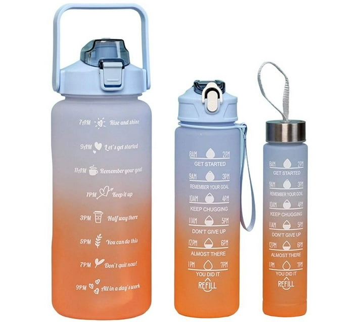 HappyDeals 3 Piece Set of Gradient Color Water Cups 2000 ml Bottle