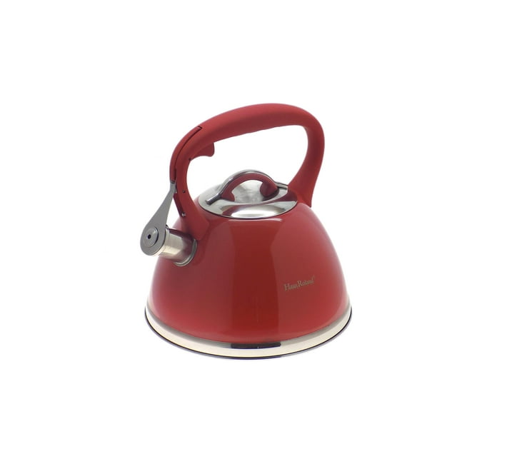 3.0 litre Whistling Stove Top Kettle Smooth Painted Body Red Makro