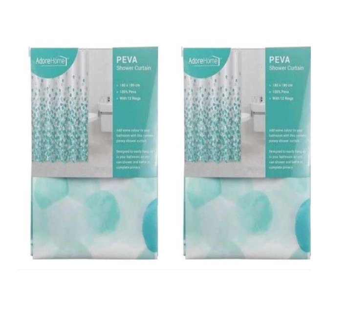 Someone’s in a Makro 2 Shower Curtains Blue Pebbles Mood