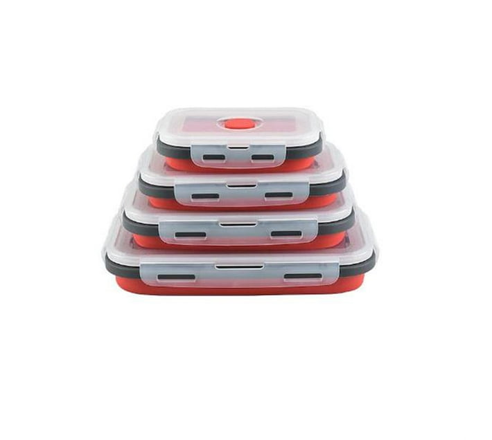 Tamias Stackable Silicon Food Storage Lunchbox Containers with Lids Set