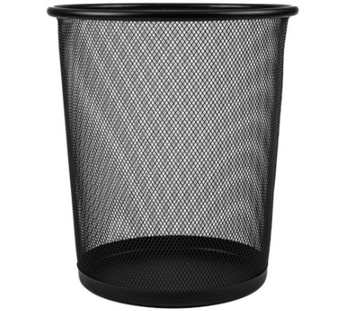 lilhe Round Mesh Metal Waste Black Bin Steel Dustbin (Black) Makro