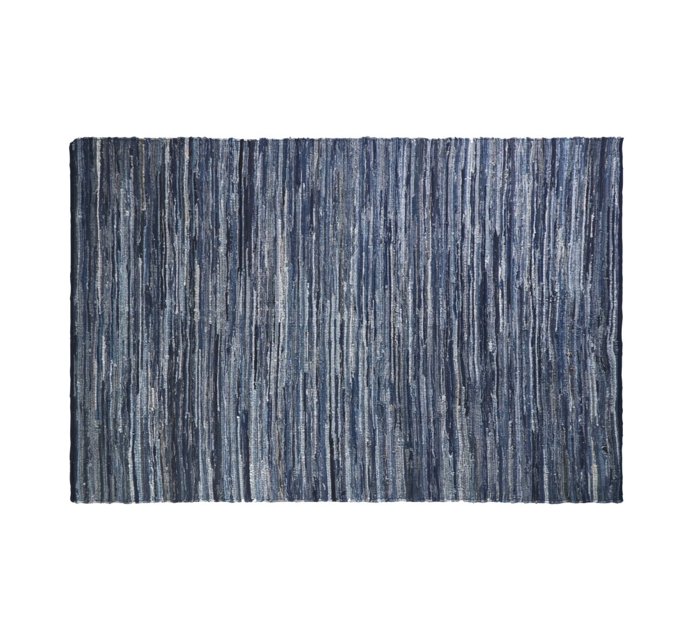 Home Living 160 x 230 cm Denim Chindi Woven Rug Makro