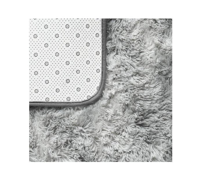 Sastro Light Fluffy Shaggy Rug/Carpet Grey&White Makro