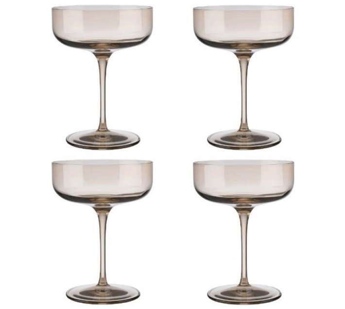 Someone’s in a Makro Blomus Champagne Coupe Glasses Tinted in Golden