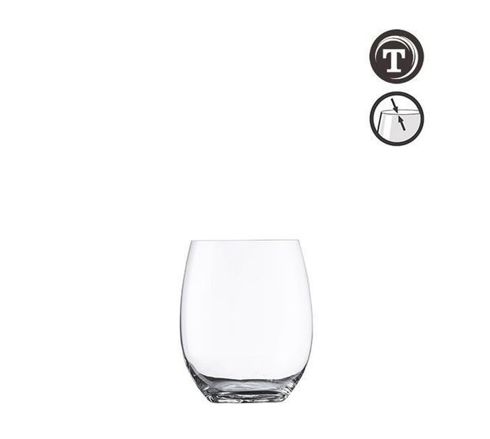 Someone’s in a Makro Vicrila Victoria 470ml Stemless Wine Glasses (Sheer Rim) 6 Pack Mood