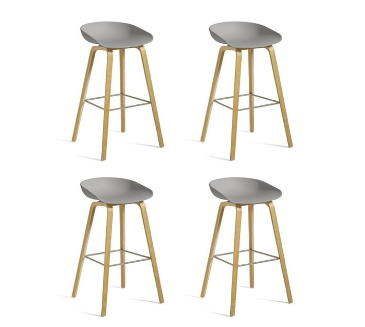 Kitchen Bar Stool set of 4 Grey Makro
