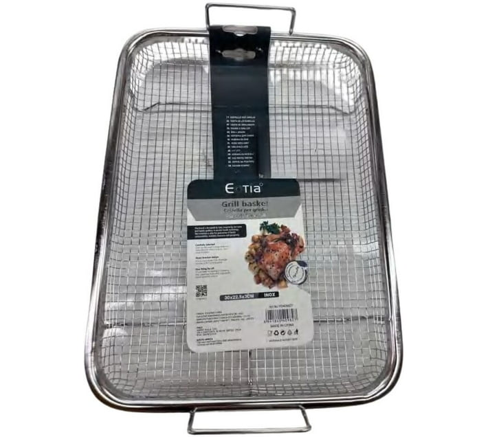 Eotia Eotia 409827 Kitchen Grill Basket Deep Frying Basket (Silver