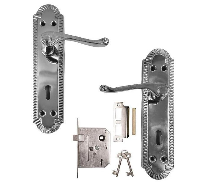 Someone’s in a Makro Chrome Plated Door Lock Set with England Design