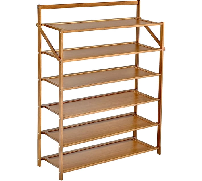 Heartdeco Foldable Bamboo 6 Tier Shoe Rack Bamboo Rack Shelf For Living ...