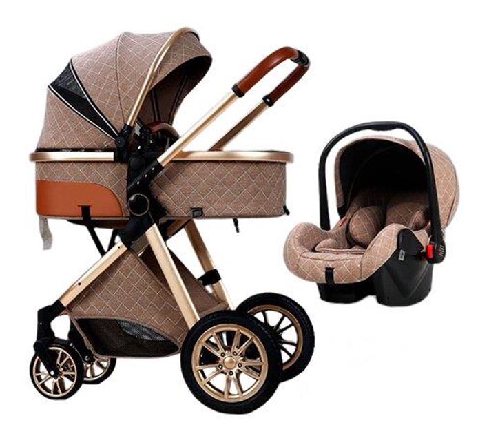 Multifunctional 3 in 1 Baby Stroller BB 23 Brown Makro