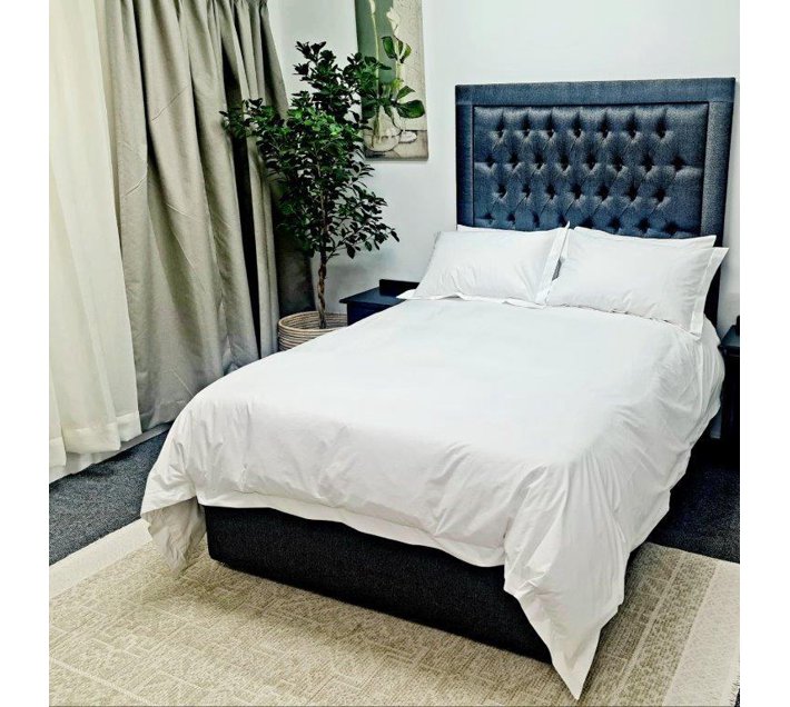 Spin Linen King XL Cotton Duvet Cover (White) Makro