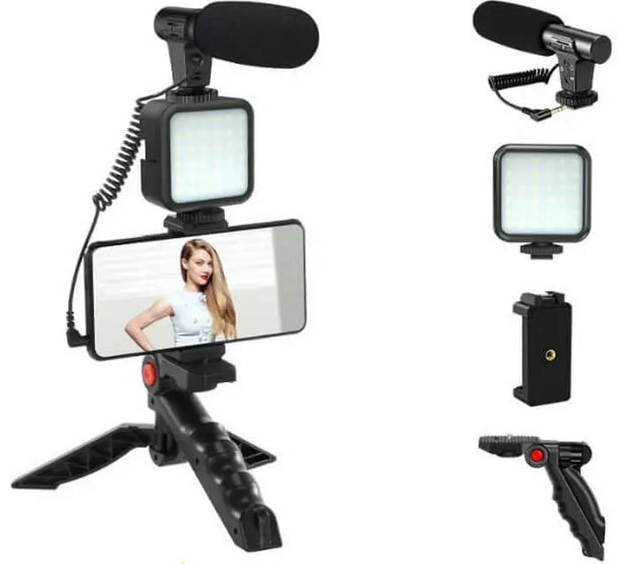 Perfect Dealz Vlogging Kit Shotgun Microphone With Led Light And Tripod