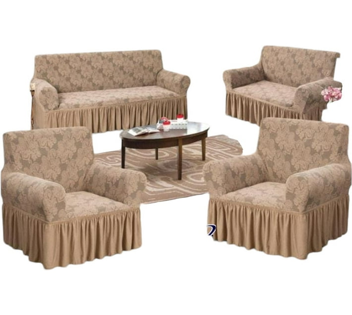 Dolfin Polyester Plain Sofa Cover (grey Pack of 4) Makro