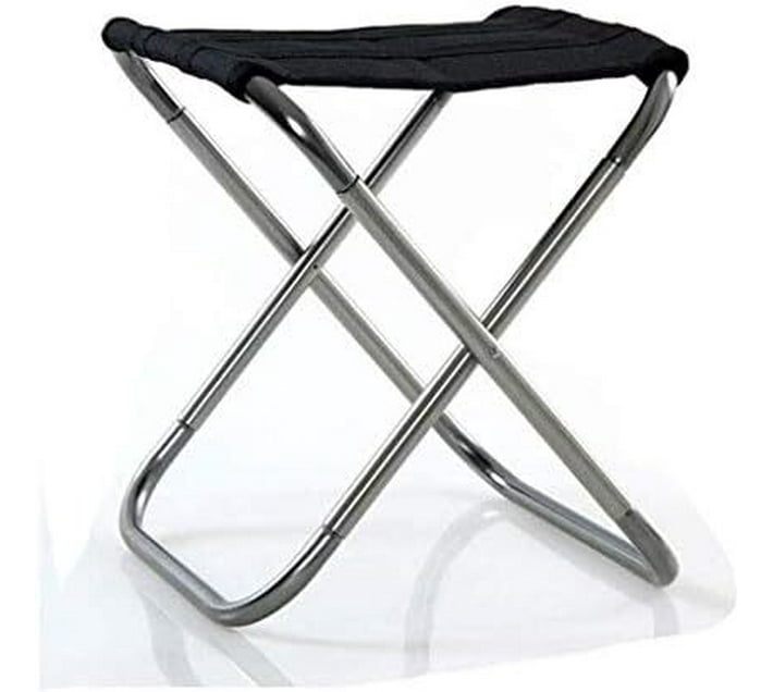 Just Simplified Black Foldable Camping Stool With Bag Stool (Black, DIY