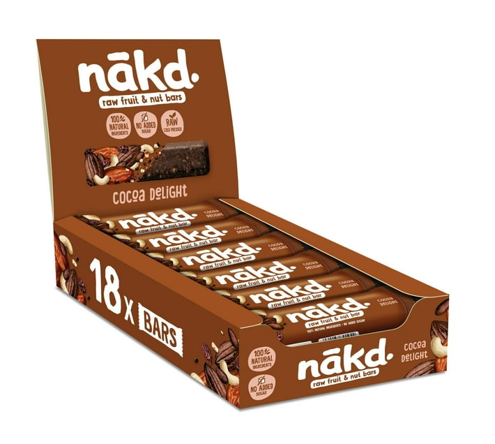 nakd. Cocoa Delight Raw Fruit & Nut Bars Vegan 18 x 35g Makro