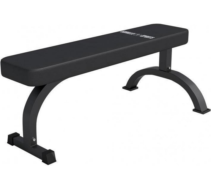 Gorilla Sports Heavy Duty Flat Fitness and Weight Bench Black Flat
