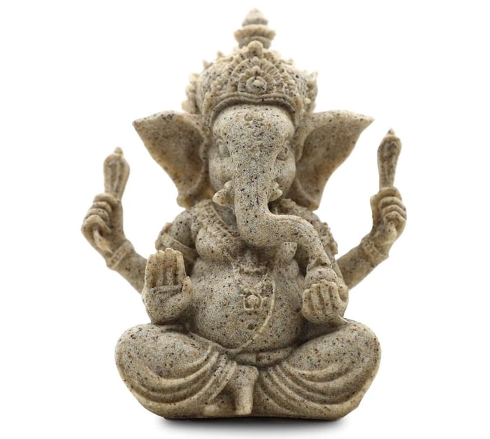 Targa Da Parete In Pietra Con Ganesh / Ganesha – Decorazione Ispirata Al Buddha E Allo Spirito Indiano
