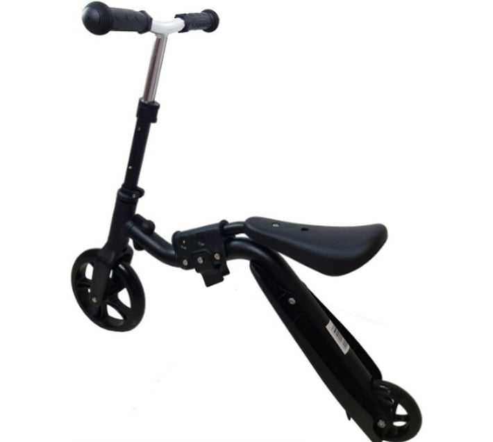 Phronex 2 in 1 Adjustable Kick Scooter Skateboard Walker Balance Bike Kids Scooter Black Makro