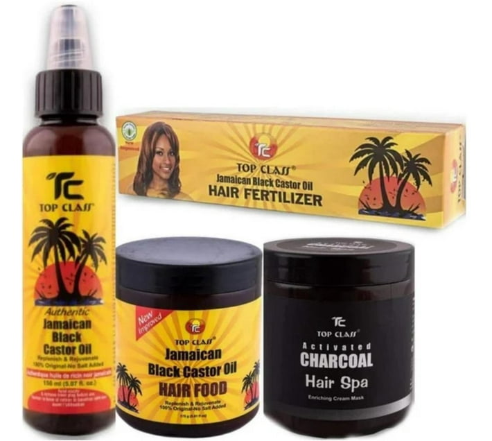 lilhe Hair Regrowth Kit Mask, Jamaican Black Castor Oil Hairfood, Oil