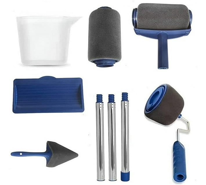 Paint Roller Brush Set (Set of 4, Blue) Makro