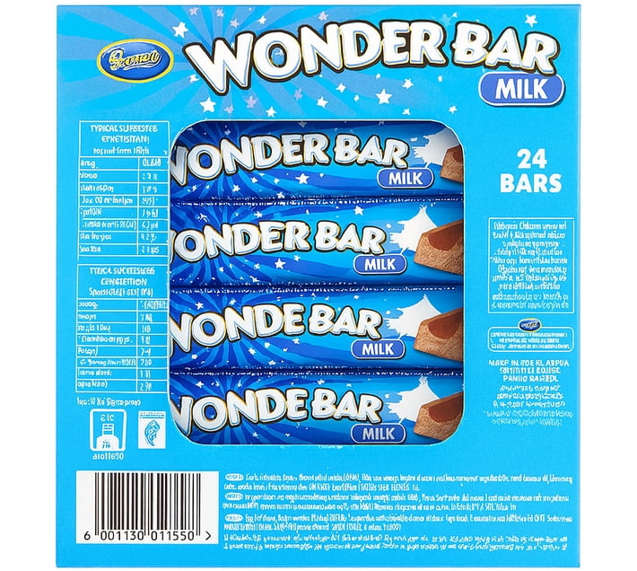 Buy Beacon WONDER BAR 24 BARS Milk Chocolate Slabs (1 g) in Bulk ...