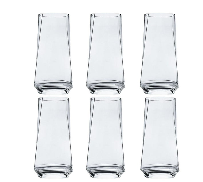 Crystal Glasses Pack of 6 Diamond Shape Whiskey Drinks Glasses Makro