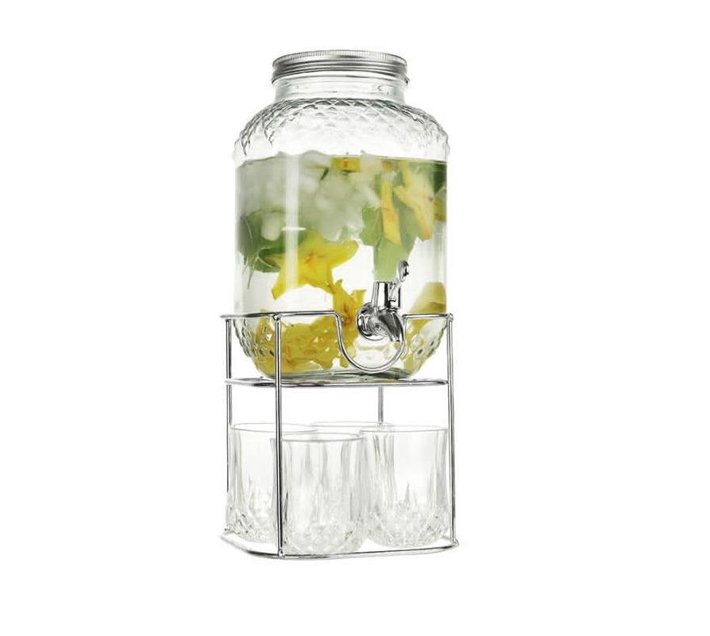 Someone’s in a Makro 4L Beverage Dispenser with Stand, 18/8 Stainless