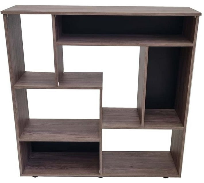 Flatpack DIY Wood Free Standing Book Shelf (Finish Colour Brown, DIY
