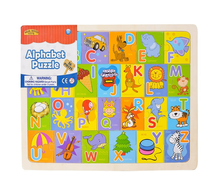 Jigsaw Puzzle Kids Toy Alphabet Wood 26 Piece 6 Pack Makro