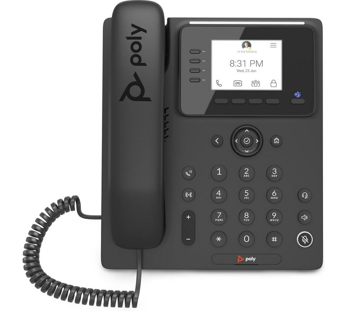 poly CCX 350 IP Corded Office Deskphone Corded Landline Phone (black