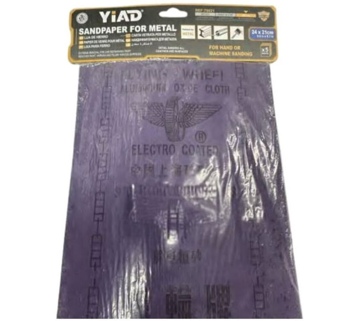 Yiad YD70821 Aluminium Oxide Sandpaper (100 Pack of 5) Makro