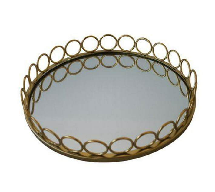 Someone’s in a Makro American Round Loop Mirror Tray Gold - Large Mood