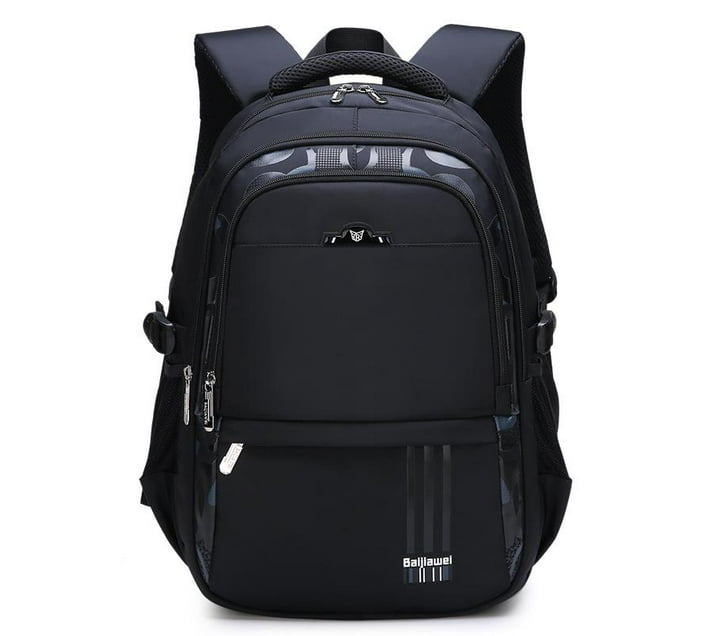 School Bags Orthopedic Waterproof Nylon Backpack - Black | Makro