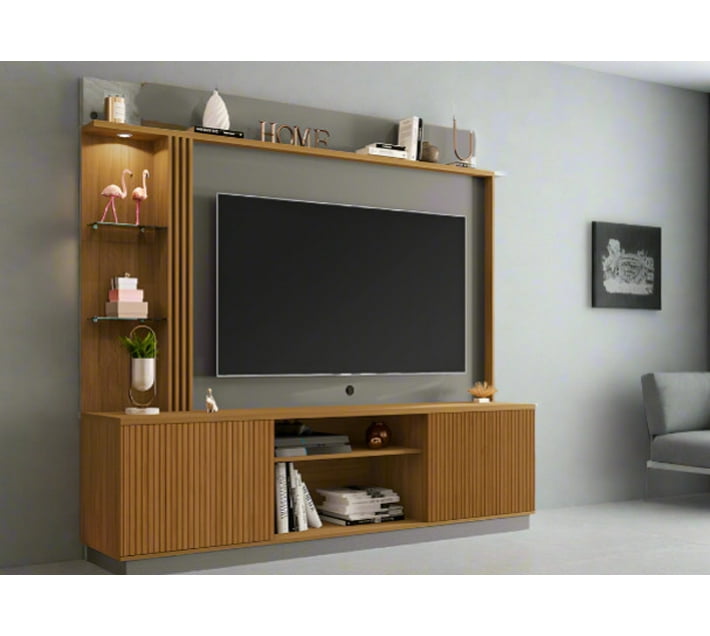 Designer Concepts Agueda Cinnamon/Titanium Engineered Wood TV