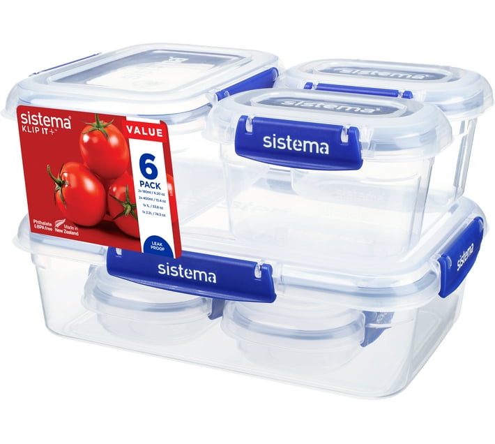 Sistema Plastic Grocery Container 7.4 l (Pack of 6, Blue) Makro