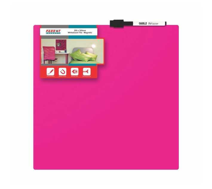 Parrot Whiteboard Tile 355x355mm Pink Makro