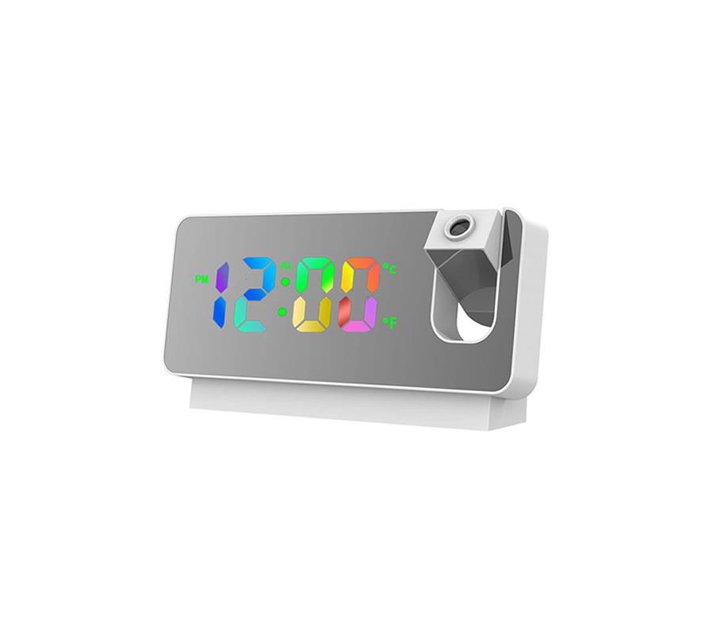 LED Digital Display Projection Alarm Clock SI93 WHITE Makro