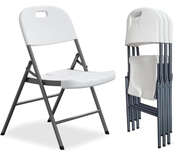 gloryhome 809090p Fabric Folding Chair (white, 4, Preassembled) Makro