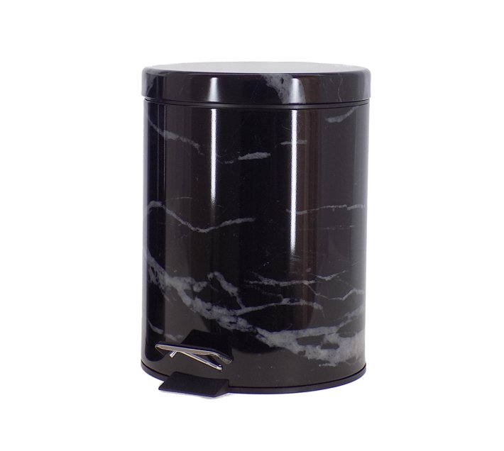 5 Litre Marble Coated Dustbin Black Makro