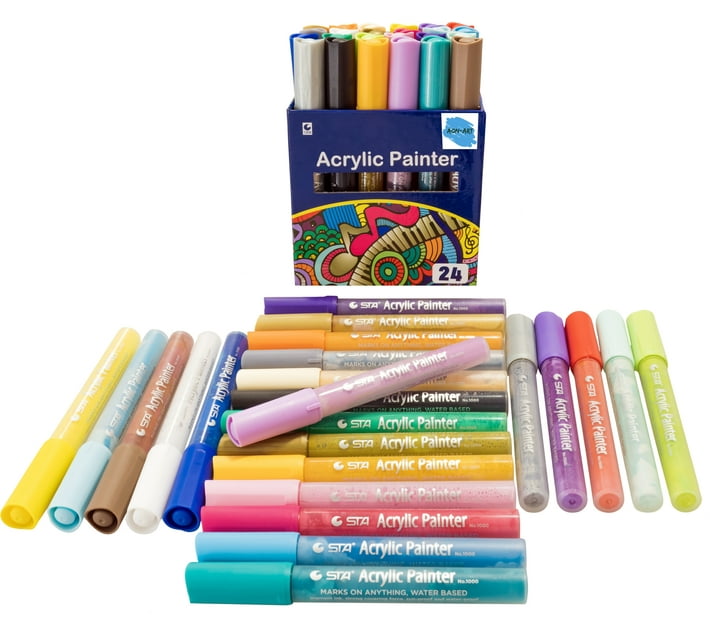 AonArt 24COLOURSACRYLICMARKERS (Set of 24, Multicolor) Makro