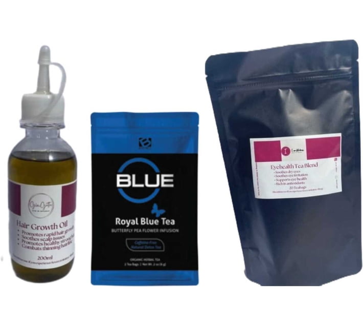 Buy B Epic Royal Blue Tea+Hairgrowth Oil+Eyehealth Tea-Feel Good, Look ...