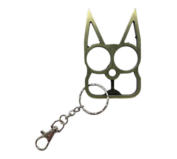 Someone’s in a Makro Kitty Knuckles Self Defence Keychain - Bronze Mood