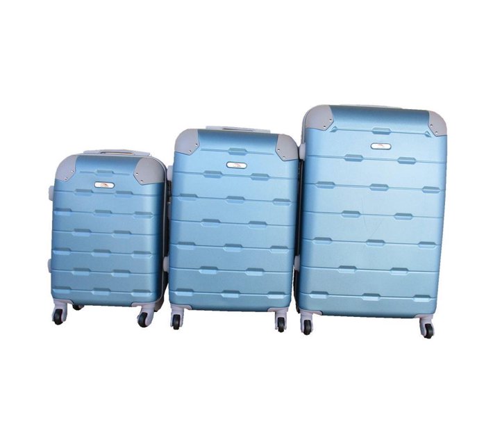 3 Piece Luggage Set Light Blue Makro