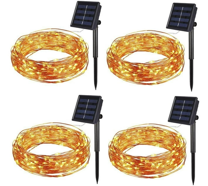 HappyDeals 4 Pack Solar Fairy Lights LED Outdoor String Lights Warm
