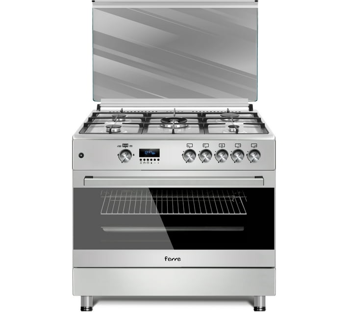 Ferre F9S50G2.FDIDTLC.I Steel Automatic Gas Stove with Oven (5 Burners