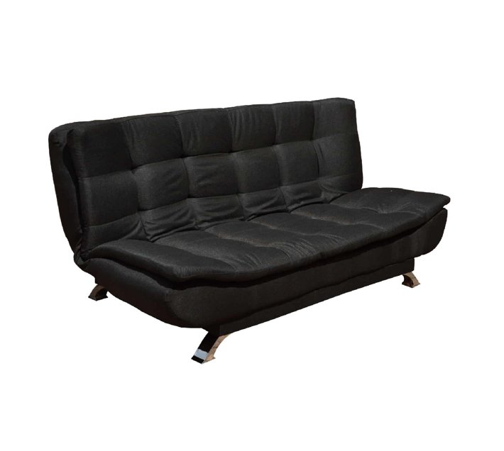 Sleeper sofa couch with 2 seats in black tapestry double bed when