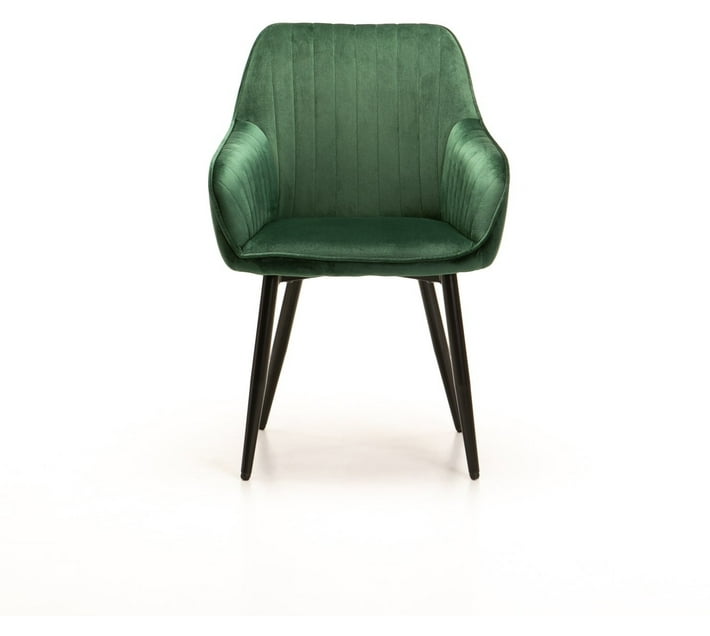 Decorotika Velvet Dining Chair Green Solid Wood Dining Chair Makro