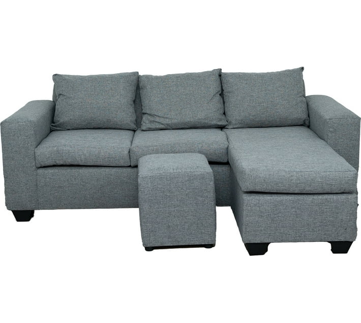 H.G Bava CC 368 Grey Cotton 3 Seater Sofa Finish Colour Grey Pre assembled Makro