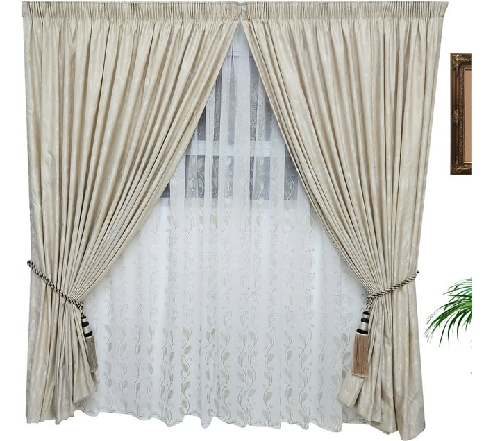 Matoc Designs 230 cm (8 ft) Blends Room Darkening Curtain (Floral